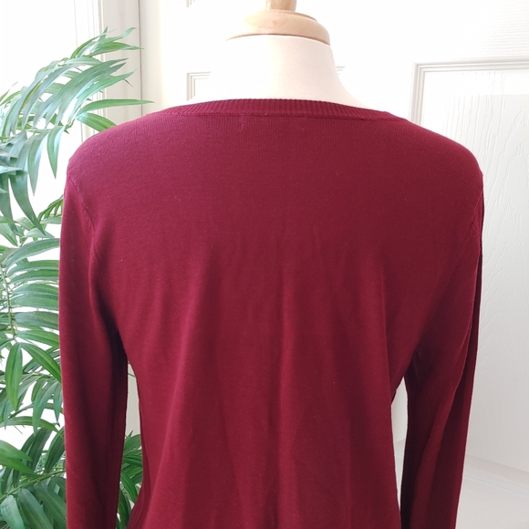 New York & Company Blouse Lace Up Sweater Medium - Picture 3 of 6